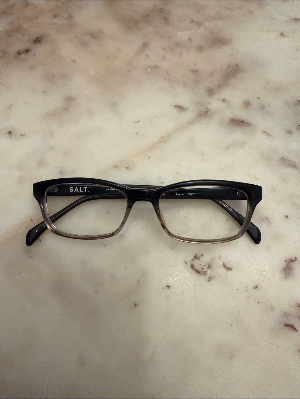 SALT. Paxton - Ombre Rectangular Eyeglass Frames in Black/Clear UNISEX 54-18-149